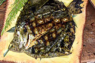 RODABALLO A LA BRASA CON VERDURAS