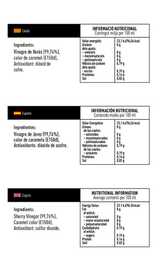 PONS Vinagre de Jerez Solera 8. 375 Ml.